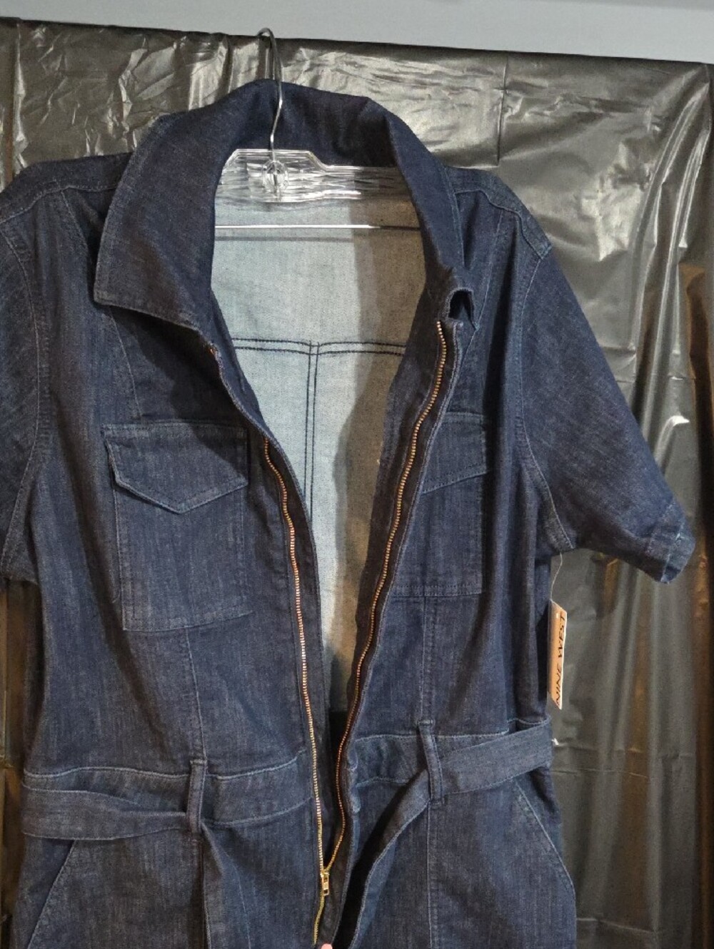 Nine West Indigo Denim Midi Shirt Dress with Belt - Picture 3 of 3